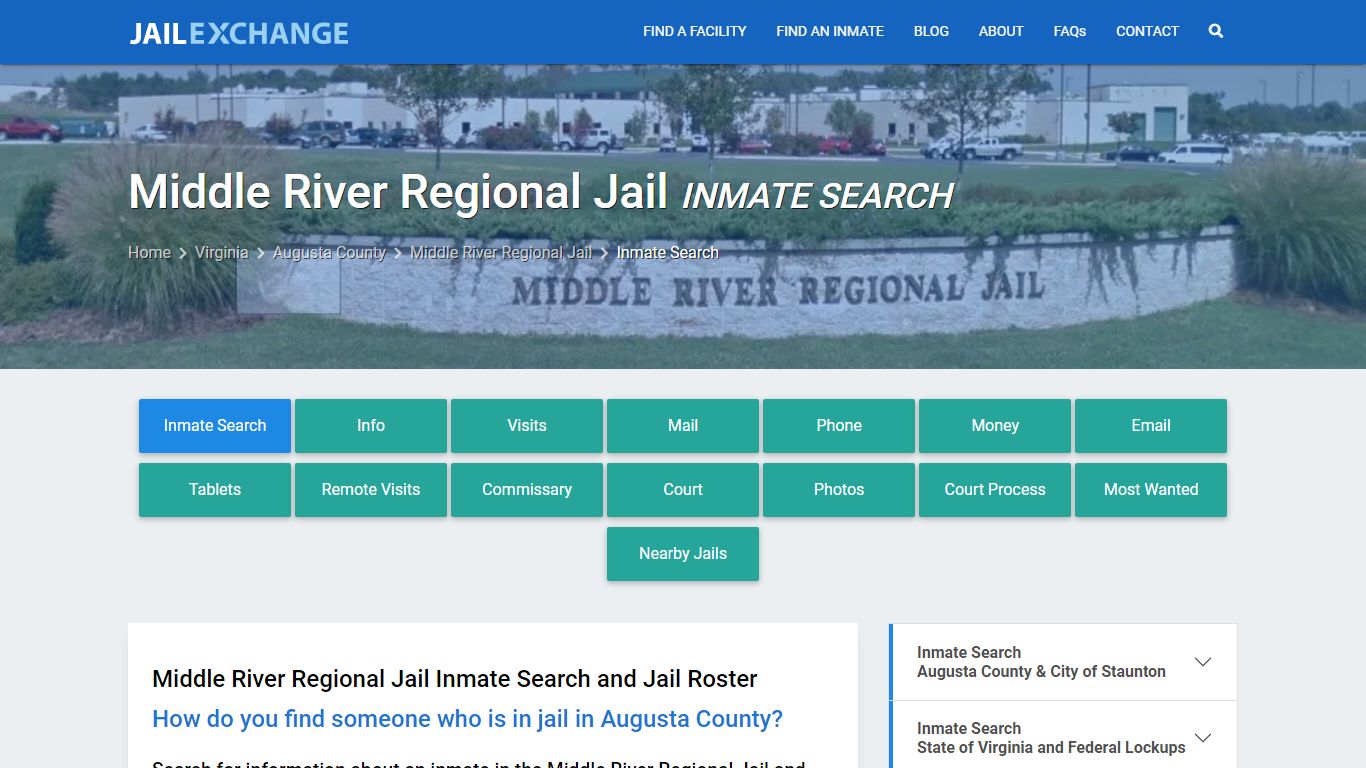 Middle River Regional Jail Inmate Search - Jail Exchange