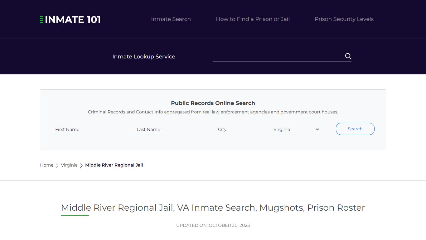 Middle River Regional Jail, VA Inmate Search, Mugshots, Prison Roster ...