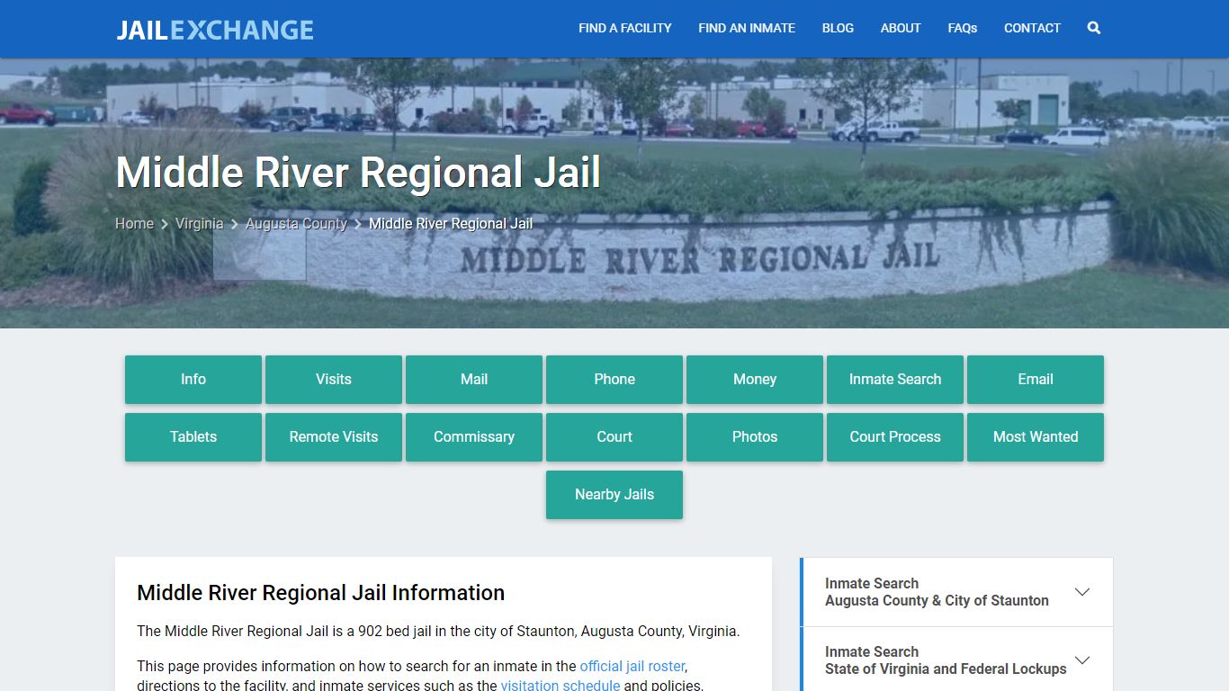 Middle River Regional Jail, VA Inmate Search, Information